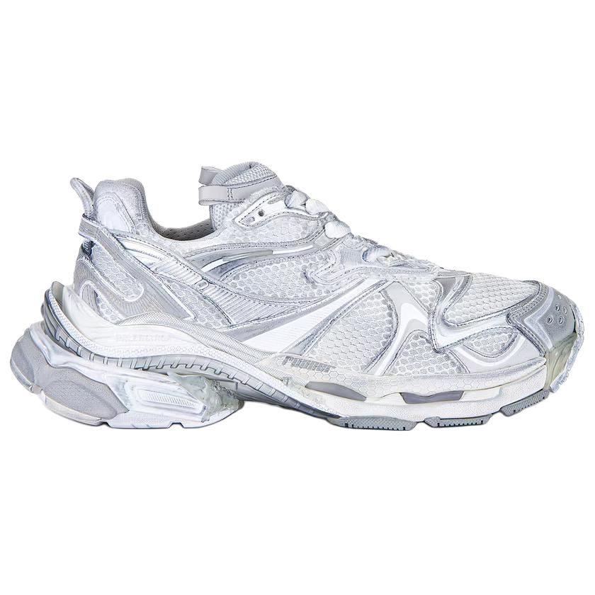 Balenciaga Runner2.0 Искусственная кожа Низкие кроссовки на массивной подошве Мужские Белый 779066W3RXP9110