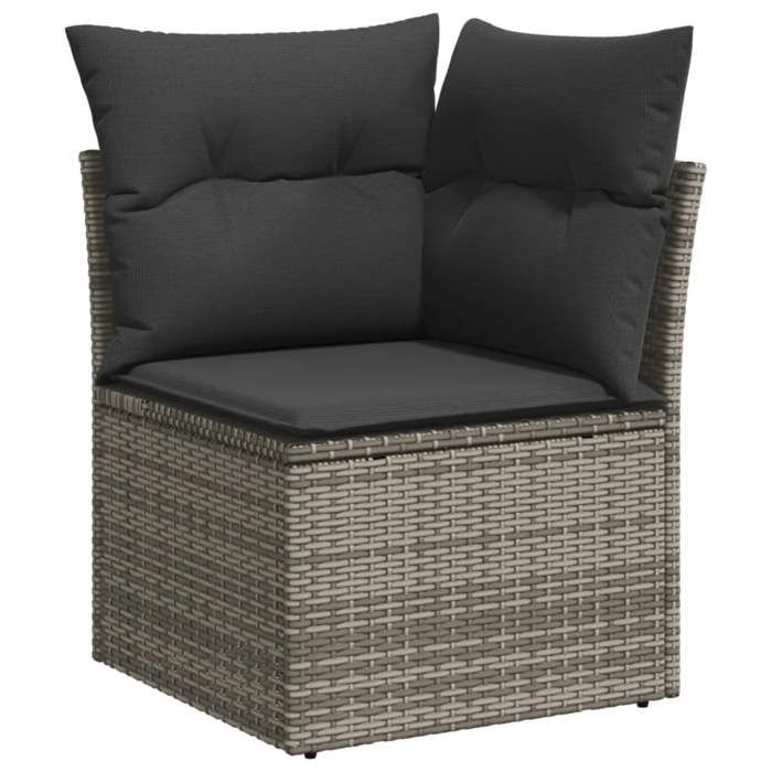 VidaXL Salon de Jardin avec Coussins 13 pcs, Canapés de Terrasse, Ensemble de Meubles de Patio, Mobilier d'Extérieur, Gris 3256263