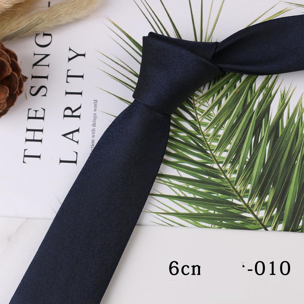 Men's Trend Business Casual Narrow 6cm Polyester Jacquard Tie Solid Color Striped Tie