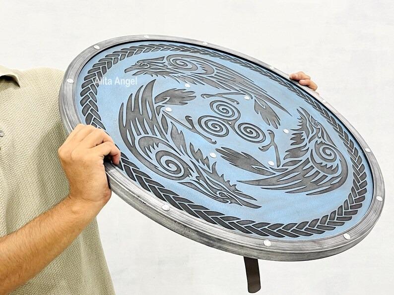 Eivor Valhalla Raven Authentic Battleworn Viking Shield