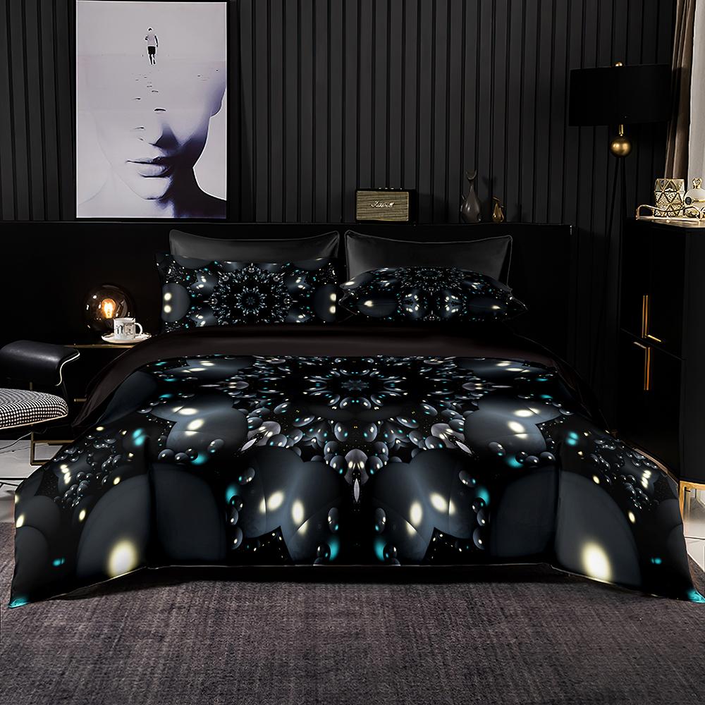 Luxury Soft Bedding Set Purple Optical Tape Pattern Duvet Quilt Cover Pillowcase Romantic Euro Set for King Queen Size