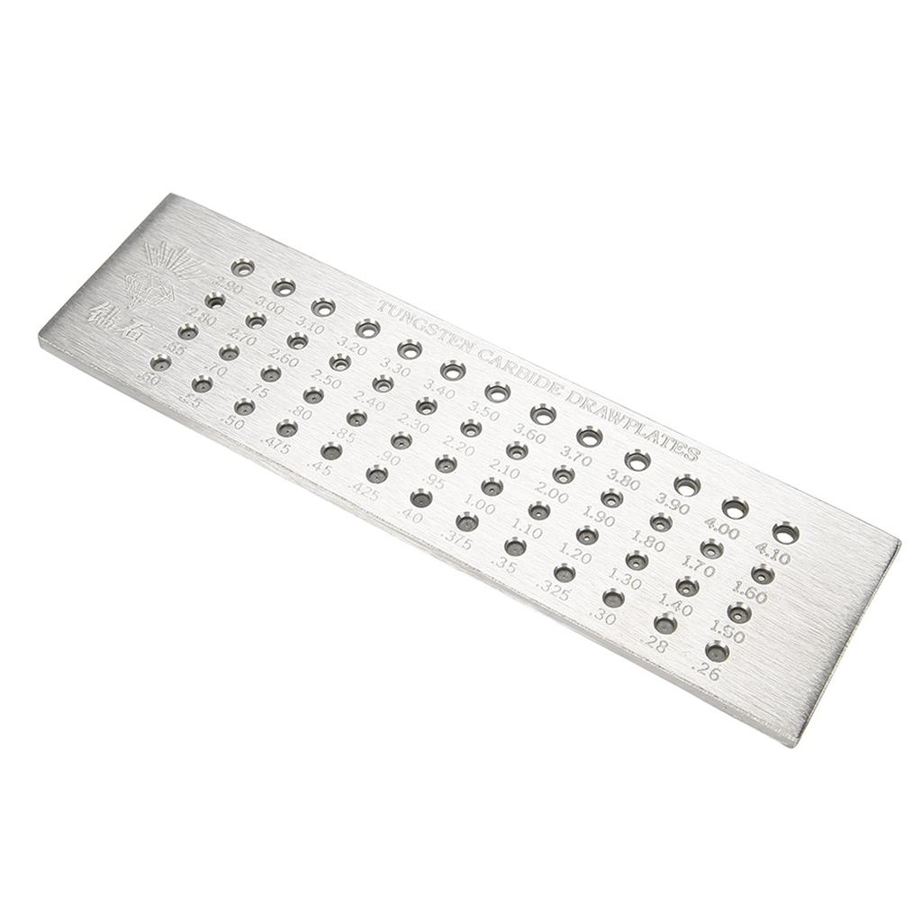 Волочильная доска из карбида вольфрама с 52 круглыми отверстиями 0,26-4,10 мм для изготовления ювелирных изделий