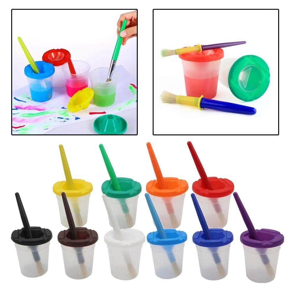 Multifunctional Childrens Paint Cups Plastic Anti Paint Cups Painting Pen Washing Cup Home
