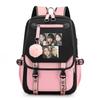 New Fashion Casual Korean K-POP Combination Pattern Backpack Casual Street Cool USB Backpack High Quality Zipper Backpacks