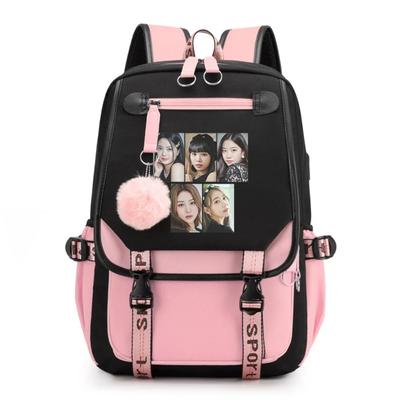 Новый модный повседневный рюкзак в корейском стиле K-POP с оригинальным рисунком, стильный уличный рюкзак с USB-накопителем, высококачественный рюкзак на молнии.