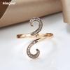 SIMJOO Light Luxury Rose Gold Lettering Zircon Opening Ring