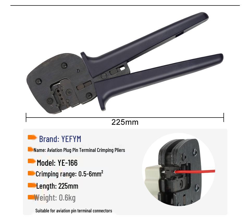 Aviation Plug Pin/New Energy Photovoltaic Terminal Crimping Pliers with High Precision Ratchet Jaws YEFYM.