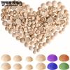 200pcs Wooden Half-Balls, Round Split Wooden Beads, 10Mm+12Mm+15Mm Sizes, for Painting DIY Crafts, Artwork, Home Party Decor