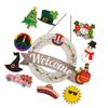 Знак приветствия на дверь, рождественские украшения, сезонный деревянный знак приветствия на входную дверь со сменными настенными украшениями в стиле фермерских домов
