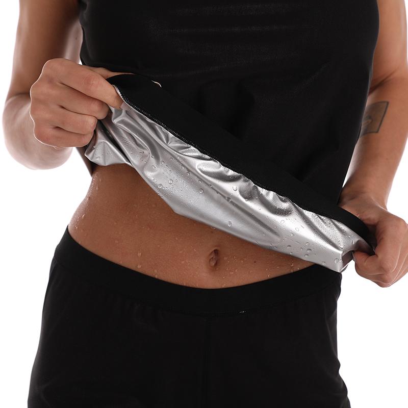 Женская термофутболка с серебряным ионным покрытием, майка для сауны, утягивающий жилет для похудения