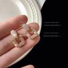 Супер вспышка микро-инкрустация циркон 925 серебряная игла покрытие 14K японские и корейские ins квадратные геометрические серьги, серьги гвоздики