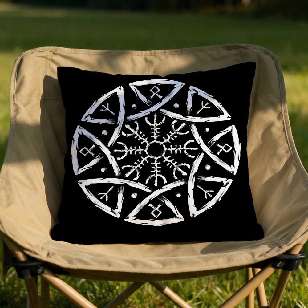 Viking Amulet Pattern Cushion Cover Soft Reversible Durable Pillow Cover MultiScene Use for Home Car Daily Comfort
