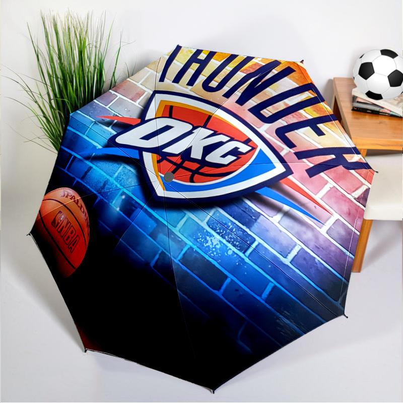 Thunder OKC Basketball Umbrella 8-Frame for Travel, Camping, Casual Lightweight Portable Umbrella, Essential for Every Family Holidays Gift