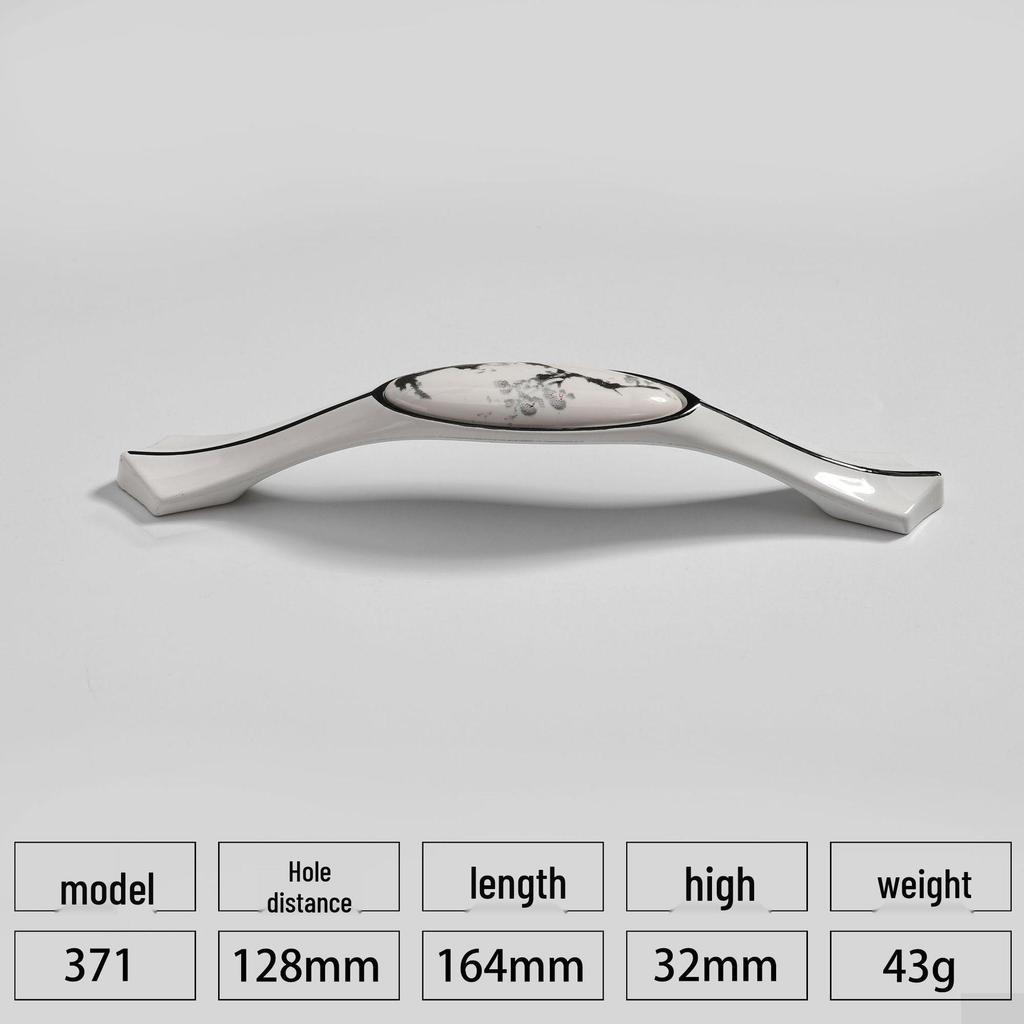 European Style Black & White Plum Blossom Ceramic Cabinet Handle