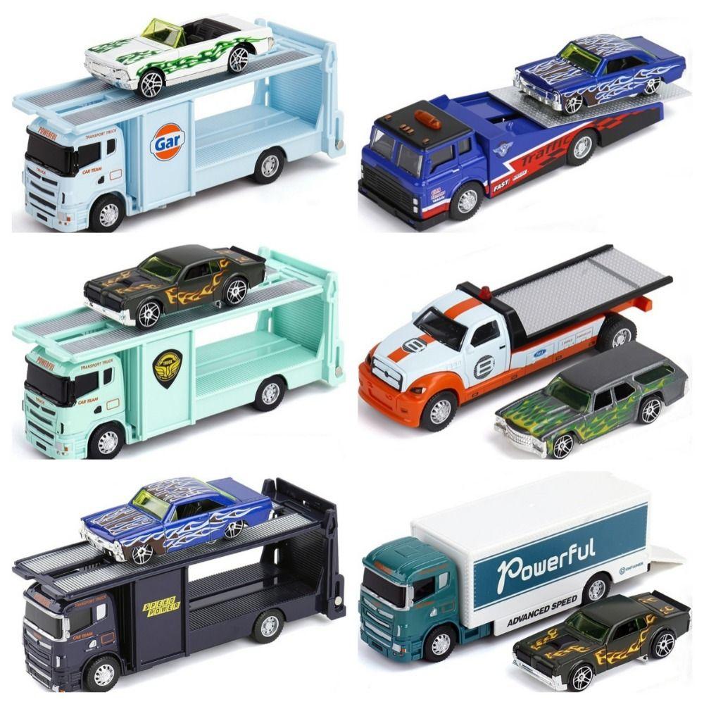 Scale 1:64 Rescue Engineering Vehicles Movable Joint City Rescue Trailer Toy Gifts for Kids
