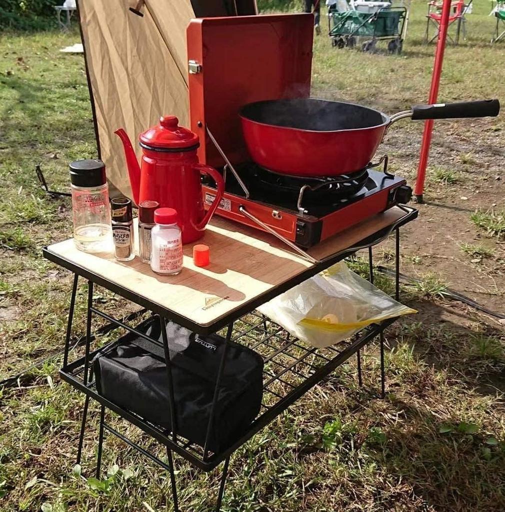 CAMPING MOON Field Ground Rack Складная стойка из черной стали с сумкой для хранения Основной блок T-230 3 шт. Верхняя пластина из бамбука Полный комплект