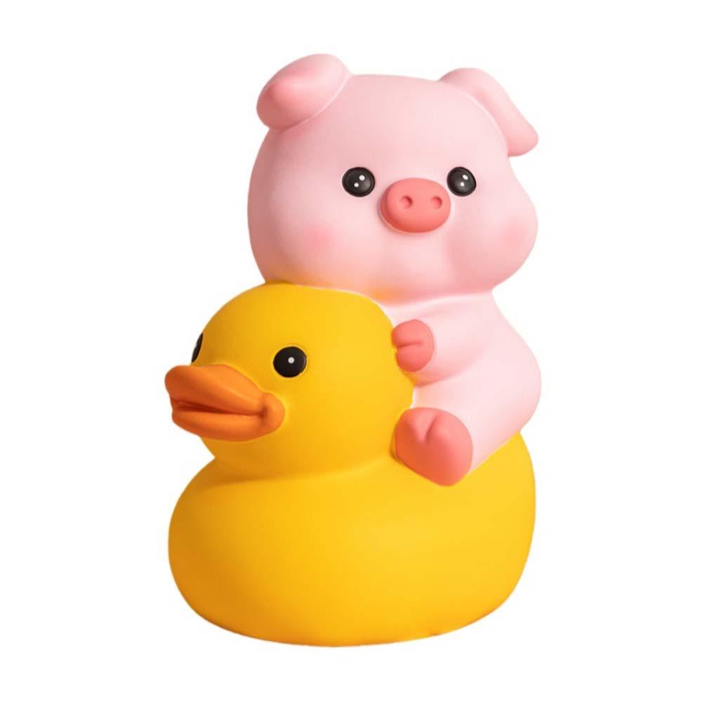 Vinyl Pig Vinyl Piggy Bank Pig Duck Riding Animal Pig Money Jar Good Luck Fall Protection Coin Saving Box Valentine's Day