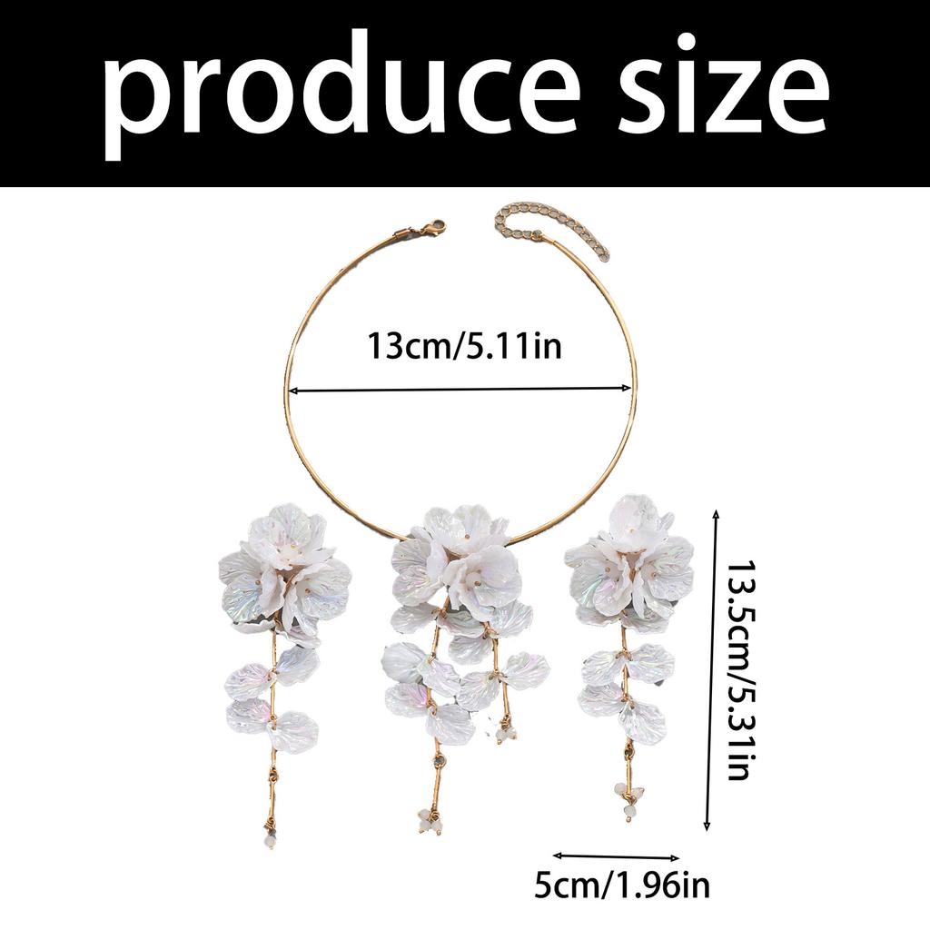 Элегантный набор ожерелья и серег-подвесок с цветочным дизайном, портативные украшения для женщин, прочная комбинация сплава и смолы