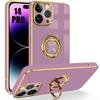 iPhone 14 Pro Case - Purple - Shockproof - Liquid Silicone - 360° Rotating Stand - Ultra Thin