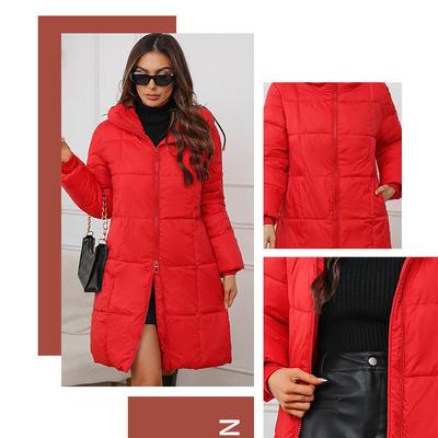 Женская утепленная куртка большого размера для осени и зимы, повседневная, средней длины, с капюшоном, теплая верхняя одежда