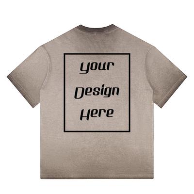 230 г/м² 100% хлопок Мужская Женская Ретро Футболка Индивидуальный Узор Принт Большой Размер Уличная Одежда С Заниженной Спиной Повседневная О-Образным Вырезом Короткие Рукава Унисекс Футболка