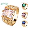 Роскошные мужчины квадратный цирконий горный хрусталь палец кольцо свадебные украшения бижутерия