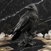 Реалистичная статуэтка ворона, готическая фигурка черной вороны, из смолы, для Хэллоуина, настольное украшение, для дома, офиса, книжной полки, темный жуткий орнамент, для помещений и улицы