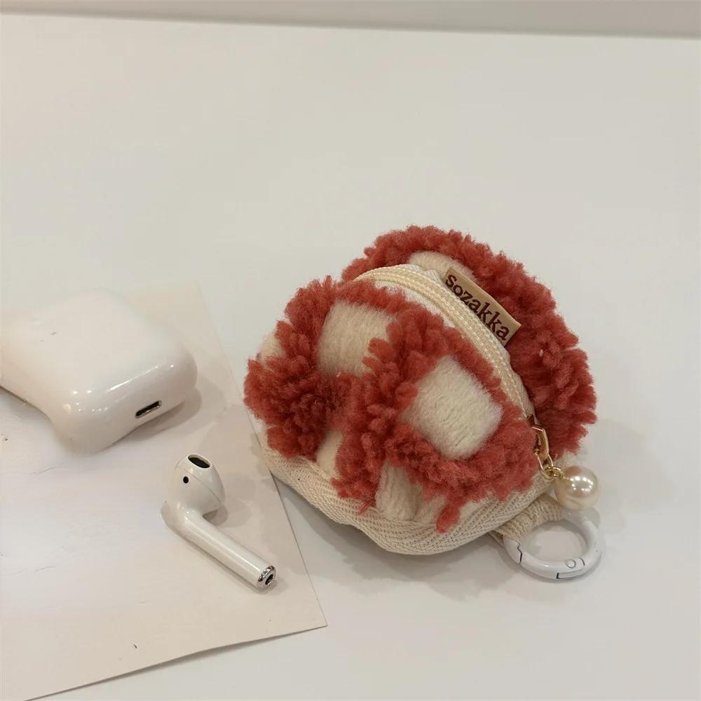 1 Piece Retro Classic Earphone Bag Vintage Lovely Mini Plush Wireless Headset Storage Bag