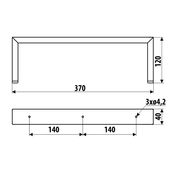 NS40 leg, textured black, 120mm