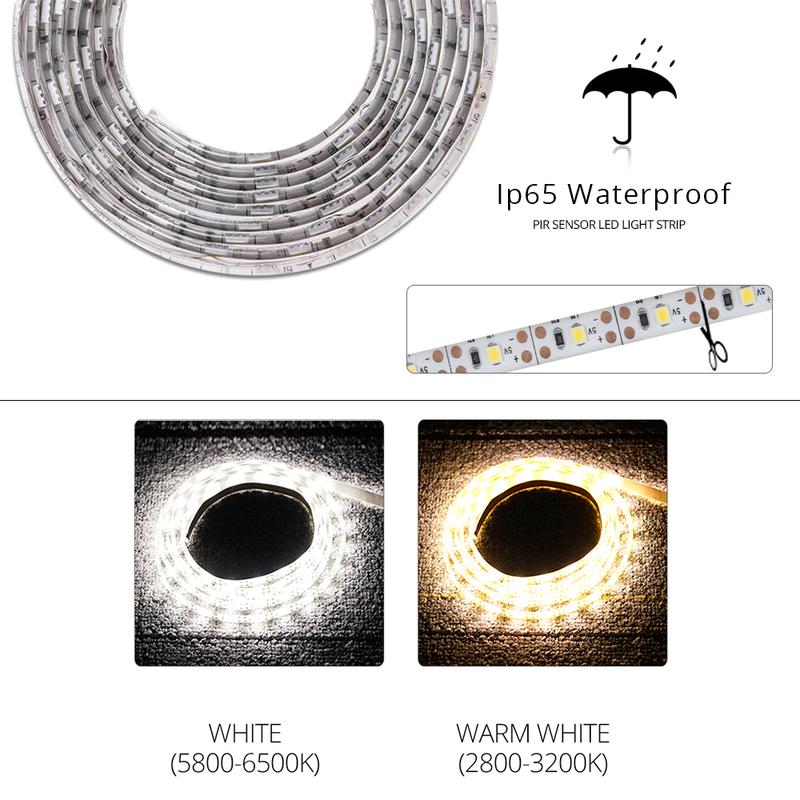 Датчик движения LED под кроватью, умный ночник для спальни, шкафа, гардероба