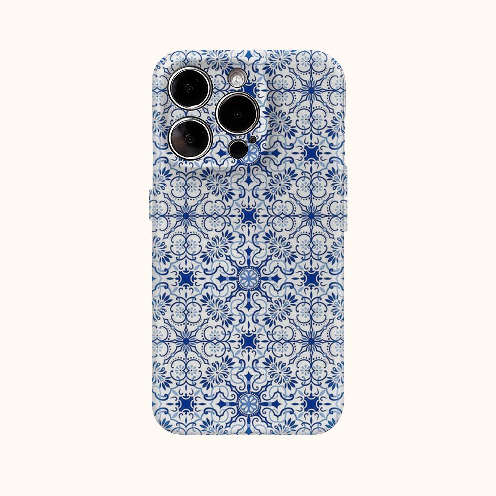 Blue Porcelain TileFor Magnetic Phone Case for IPhone 17 16 15 14 13 Pro Max Plus Single Double-layer Tough Case