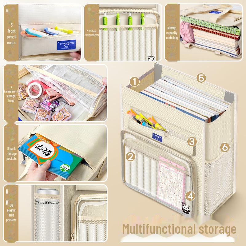 Прозрачная холщовая сумка для репетиторства — портативное хранилище книг и документов для учеников начальной школы