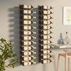 VidaXL Wall-Mounted Wine Rack for 24 Bottles 2 Pcs Golden Iron