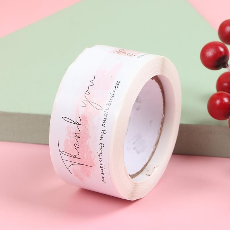 120Pcs/Roll Thank You Stickers Small Business Sticker Adhesive Wrapping Labels