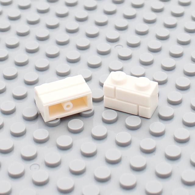 600 шт. Детали кирпичиков DIY 98283 1x2 Кирпичики для шахматной кирпичной стены Совместимые образовательные детали строительных блоков Игрушки