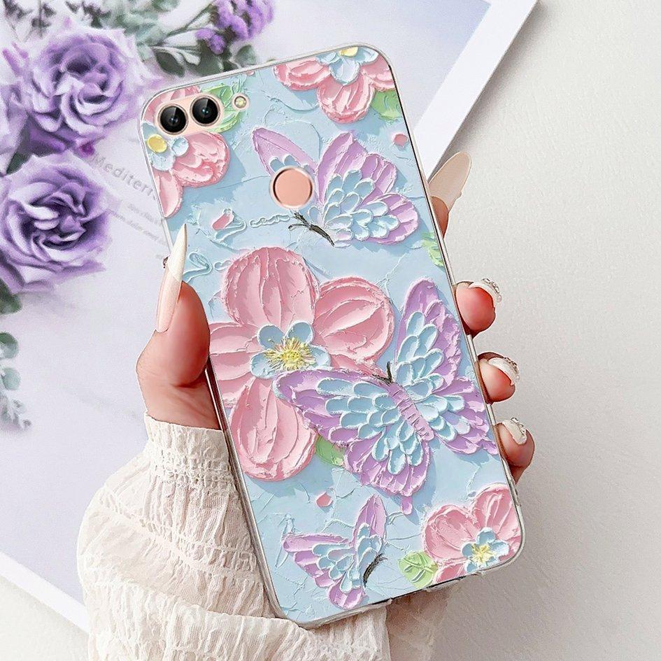 For Huawei P Smart 2018 Case Popular Butterfly Soft Silicone TPU Phone Back Cover For Huawei PSmart FIG-LX1 FIG-LX2 FIG-LX3 Case