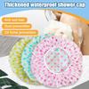 3Pcs Women Shower Cap Waterproof Wide Elastic Band Reusable Bashroom Cap Fashion Wave Point Shower Hat Bathroom Accessories
