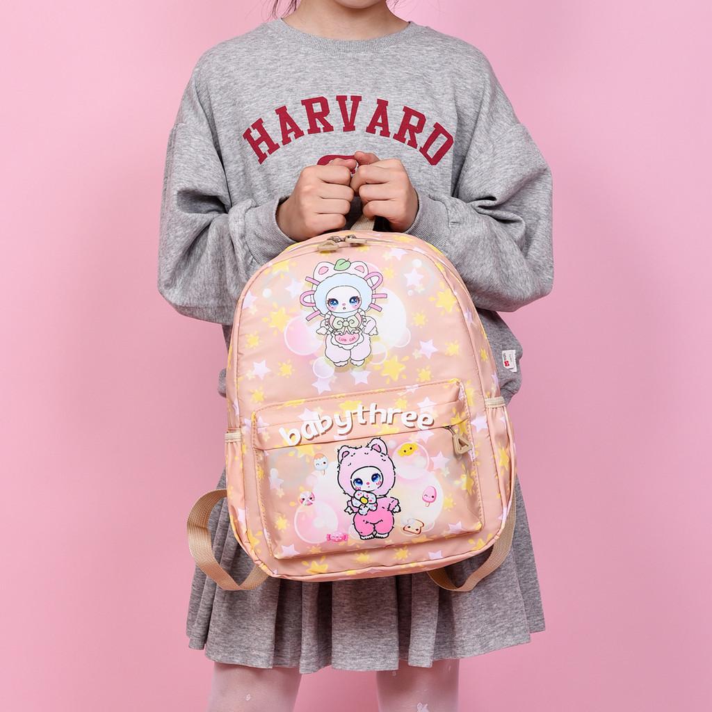 Рюкзак Детский с Принтом Головы Медведя и Кролика, Обложка Девушки, Мультяшный Рисунок Животного