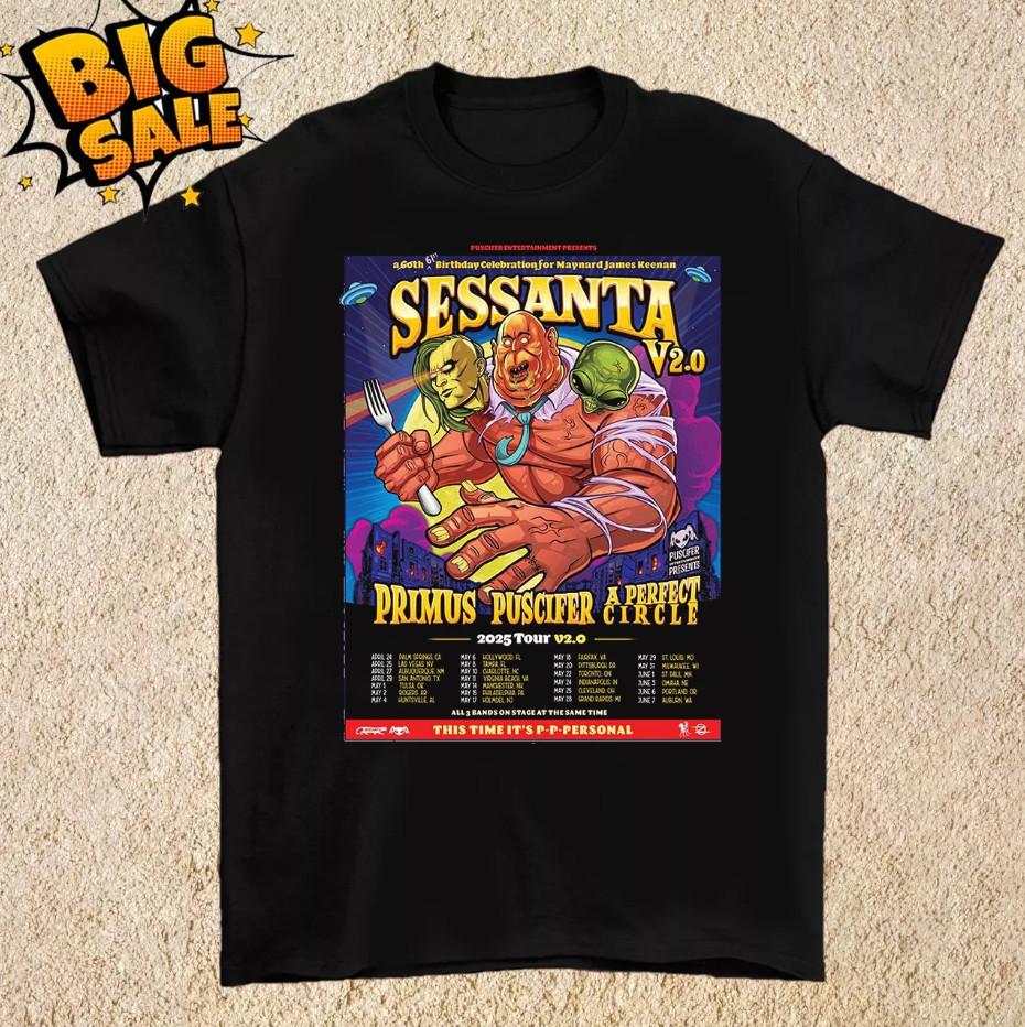 Primus Return for Spring 2025 Sessanta Tour T-Shirt Mens Womens Tees Top, size S-4XL