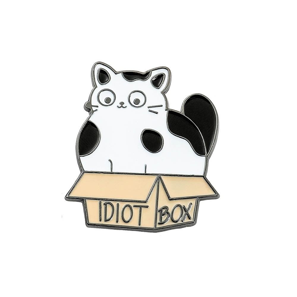 Забавный мультяшный кот на лацкане, симпатичная брошь с черными белыми котами, металлический эмалированный значок, лучшие друзья