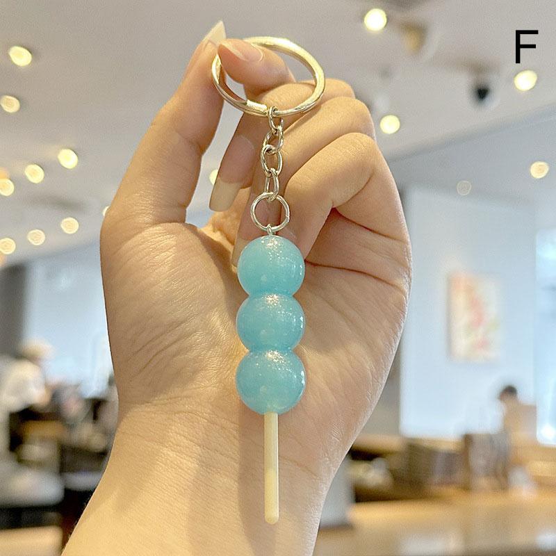 Светящиеся в темноте брелки для ключей Bing Tang Hu Lu с подвеской из смолы в виде еды, мини-брелки