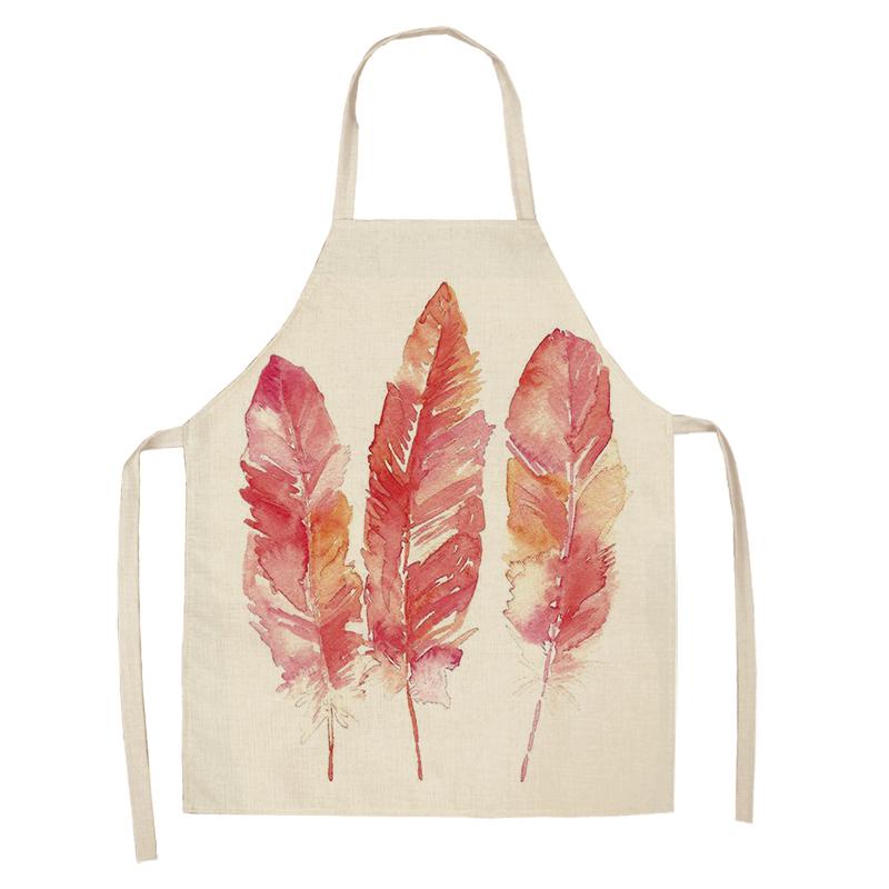 Фартук с принтом «Ловец снов» из перьев, званый ужин, барбекю, нагрудник для приготовления пищи, льняной фартук, фартук для уборки дома, против пятен и масла