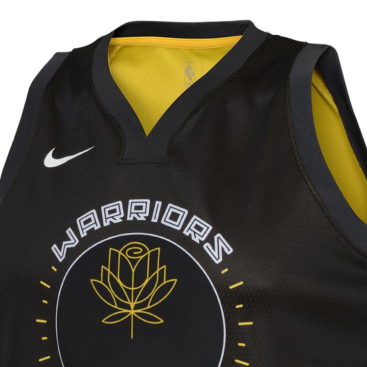 Nike X NBA Golden State Warriors Curry City Edition Golden Lotus Sports Breathable Jersey Детская майка черная 3Z2B7BU8W-WAR