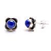 925 Sterling Silver Jewelry, Handmade Stud Earring, Lapis Lazuli Silver Earring, Gifts For Her, Women Jewelry