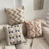 Ethnic Style Bohemian Tufted Linen Decorative Pillowcase for Sofa or Bedside