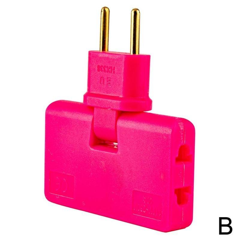 180 Degree Rotating EU Plug Converter with Three Extension Plugs, Mini Slim Wireless Outlet Adapter with Light for Convenience
