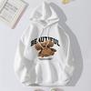 Women's Fleece-Lined Hoodie - Thick, Printed, Loose Pullover for Spring and Autumn