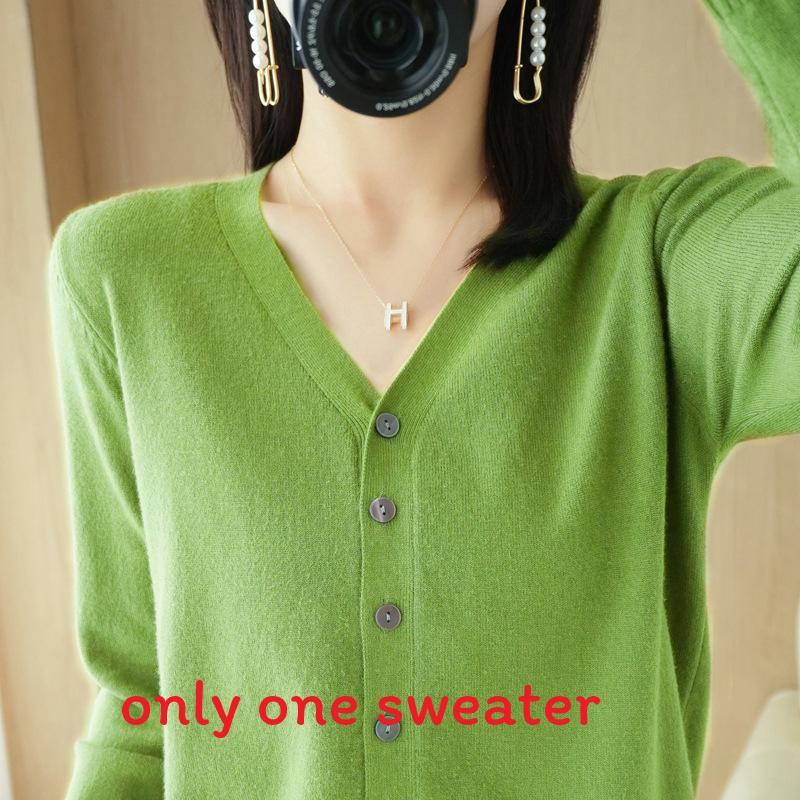 Knit Cardigan For Women With Vneck Long Sleeves Soft Polyester Blend For Casual Wear