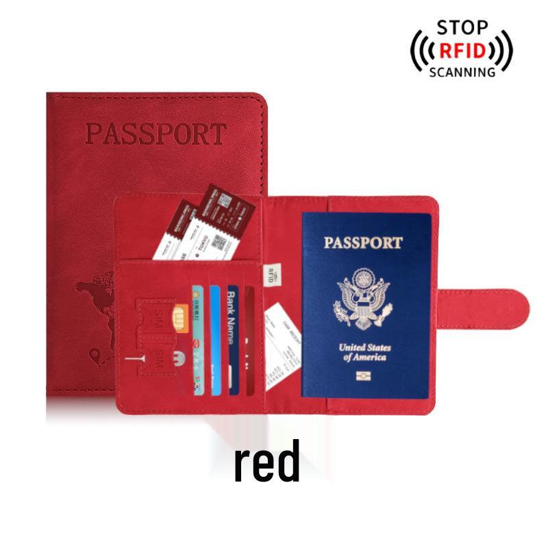 Набор: меняющий цвет держатель для паспорта из ПУ кожи и багажная бирка с RFID-защитой