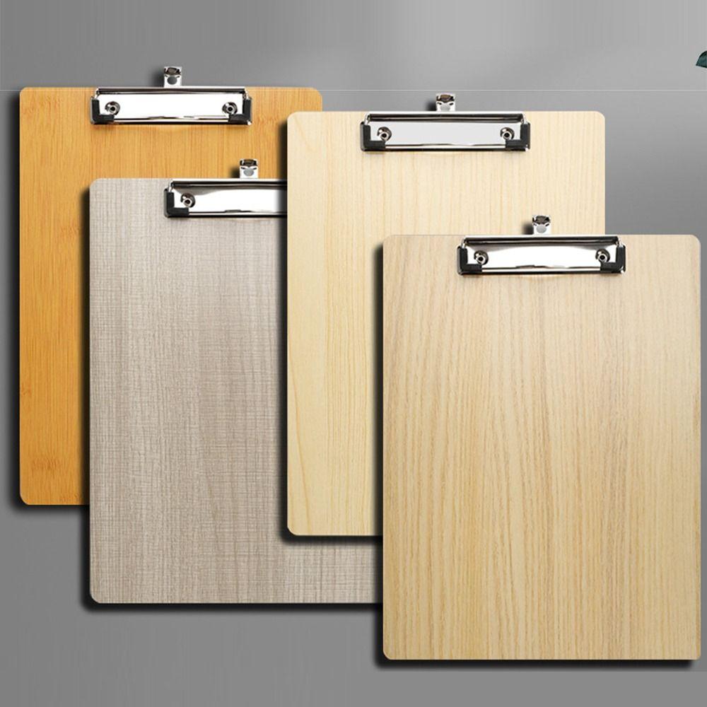 Wooden Writing Clipboard Reinforced Document Holder Portable A4 Memo Folder Stationery